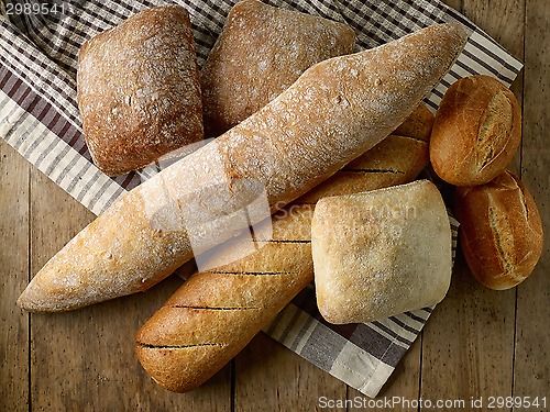 Image of various freshly baked bread buns