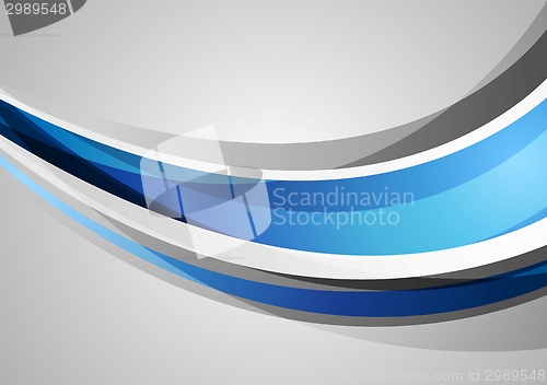 Image of Blue and grey corporate waves background