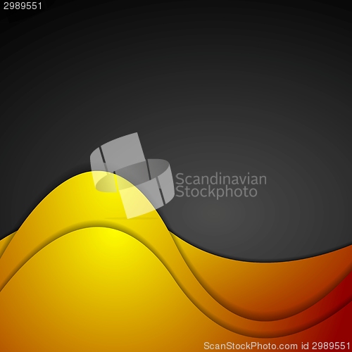 Image of Orange and black wavy corporate background