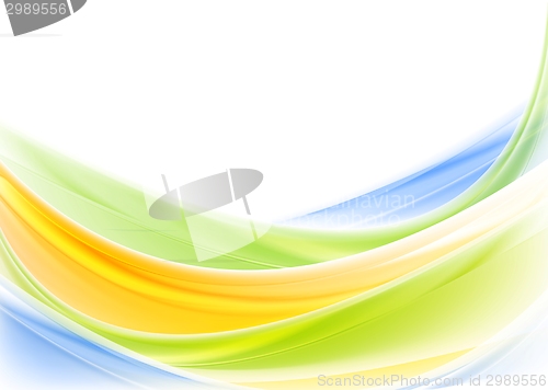 Image of Bright colorful shiny waves design