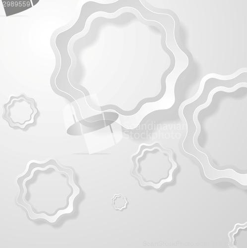 Image of Abstract light grey paper circles background