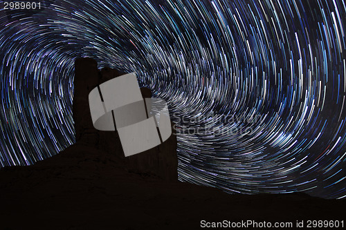 Image of Star Trails in Monument Valley Navajo Nation Arizona