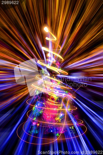 Image of abstract christmas lights explosion