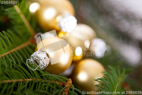 Image of Golden Christmas decoration background