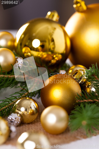 Image of Golden Christmas decoration background