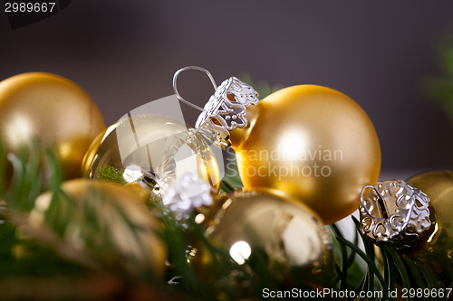 Image of Golden Christmas decoration background