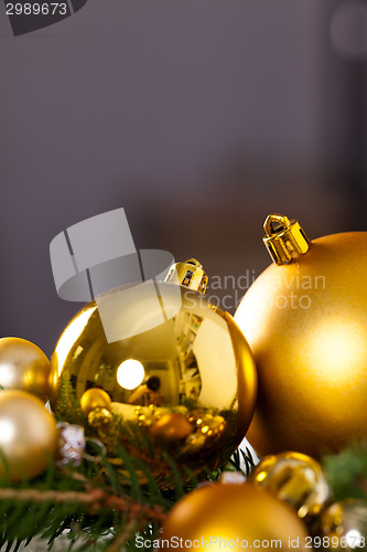 Image of Golden Christmas decoration background