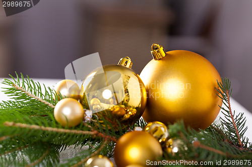 Image of Golden Christmas decoration background