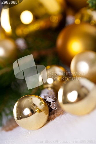 Image of Golden Christmas decoration background