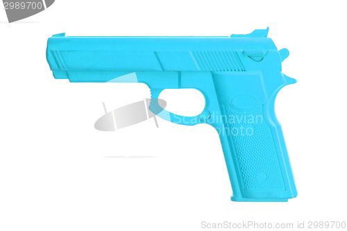 Image of Blue training gun isolated on white