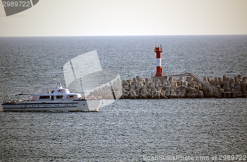 Image of A lighthouse in the sea