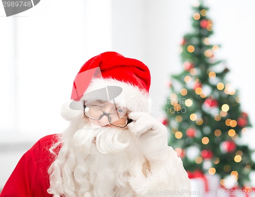 Image of close up of santa claus winking