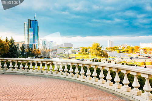 Image of View of the modern architecture of Minsk, from the area Nyamiha,