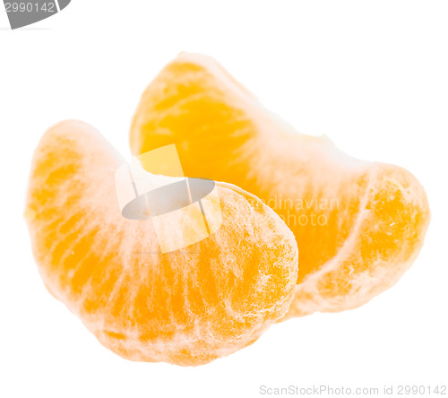 Image of Two Mandarin Citrus Isolated Tangerine Mandarine Slices