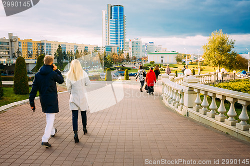 Image of View of the modern architecture of Minsk, from the area Nyamiha,