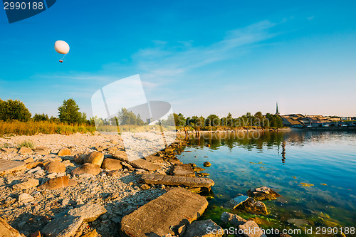 Image of Seacost Seashore During Sundown In Tallinn, Estonia