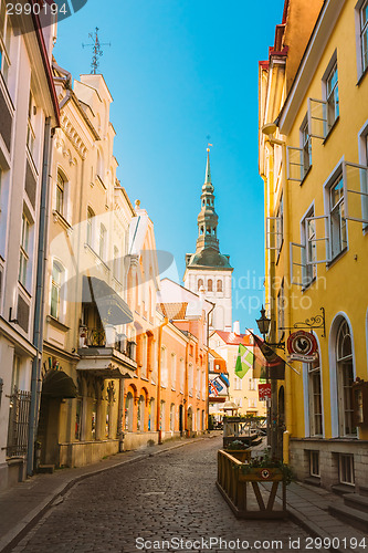 Image of Streets And Old City Architecture In Tallinn, Estonia