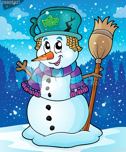 Image of Winter snowman theme image 7