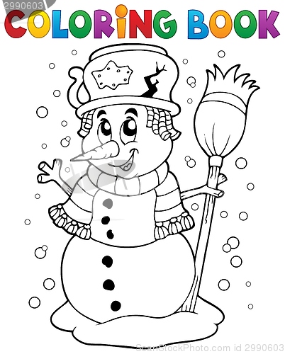 Image of Coloring book snowman theme 1