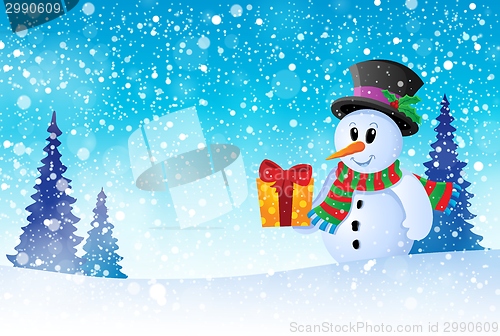 Image of Winter snowman theme image 8