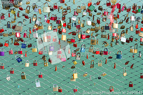 Image of Locks on the bridge symbol of loyalty and eternal love