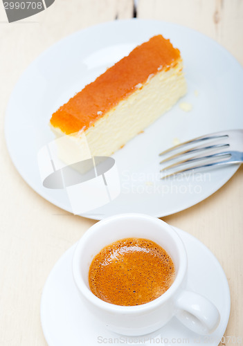 Image of italian espresso coffee and cheese cake