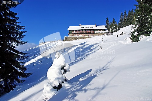 Image of Winter at mountain chalet