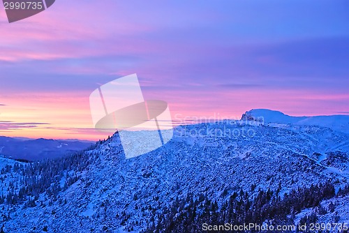 Image of Mountain landscape at sunrise