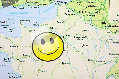 Image of Smile face on a map