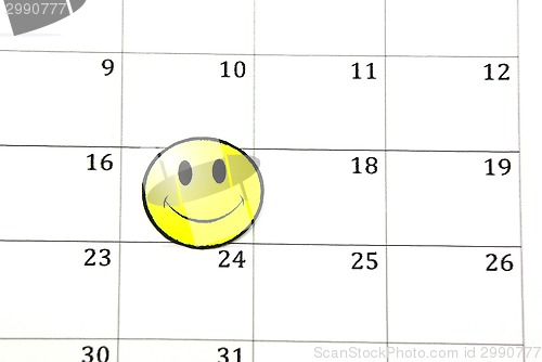 Image of Smile face on calendar