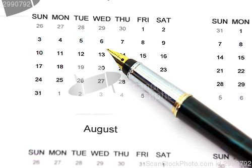 Image of Pen on calendar