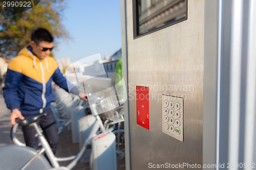 Image of Station of urban bicycles for rent