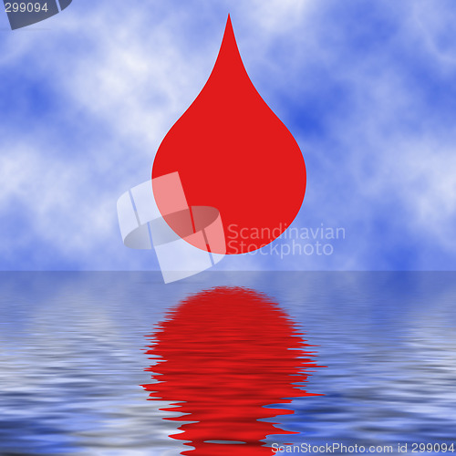 Image of Red Drop on the Ocean