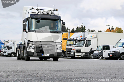 Image of Renault Truck Tractor T480 Driven on Truck Yard