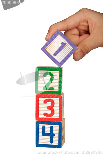 Image of Stacking number blocks