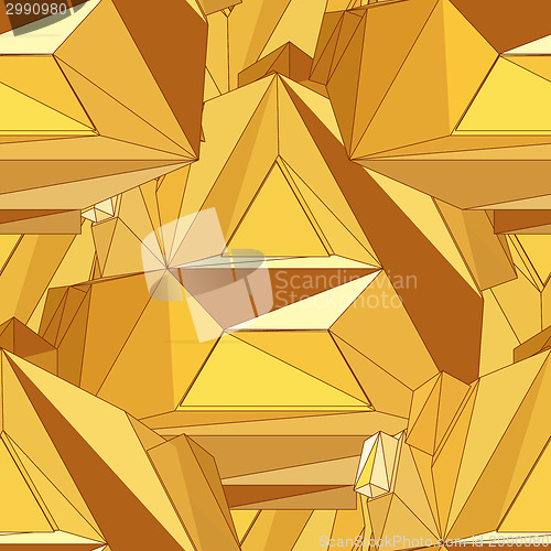 Image of Gold seamless polygonal pattern.