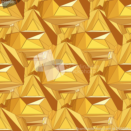 Image of Gold seamless polygonal pattern.