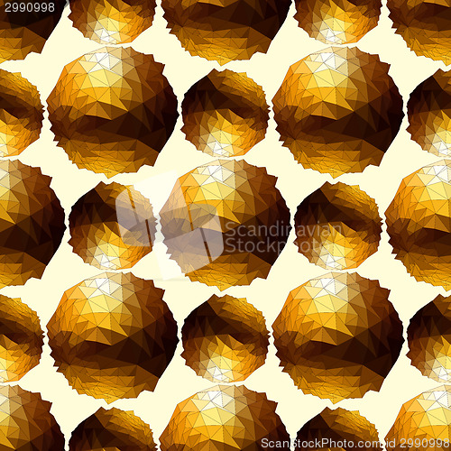 Image of Disco ball. Gold seamless background.