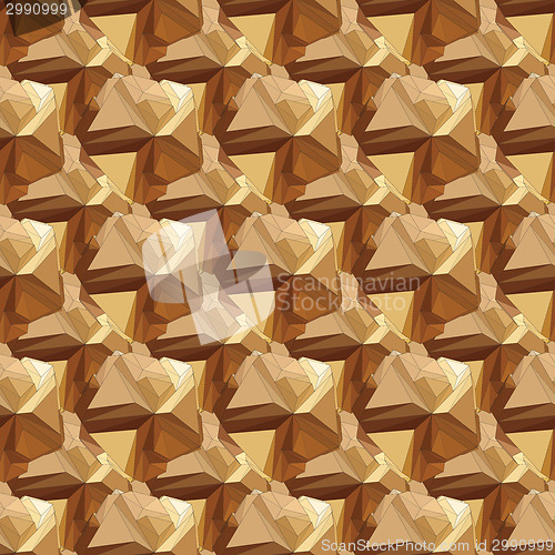 Image of Gold seamless polygonal pattern.