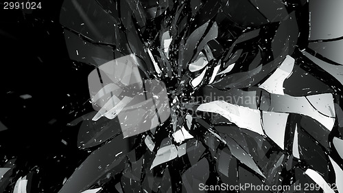 Image of Destructed or broken glass on black