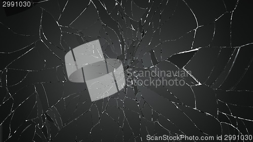 Image of Destructed or broken glass on white