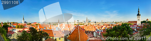 Image of Panorama Panoramic Scenic View Landscape Old City Town Tallinn I