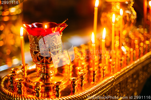 Image of Interior Of Belarussian Orthodox Church In Easter