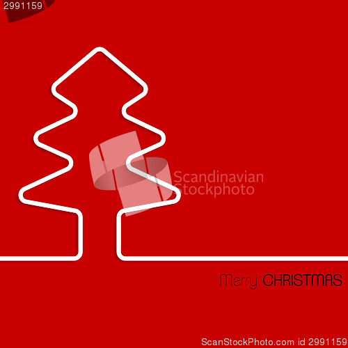 Image of Simple christmas greeting card white tree