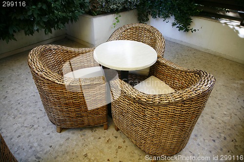 Image of Wicker furniture.