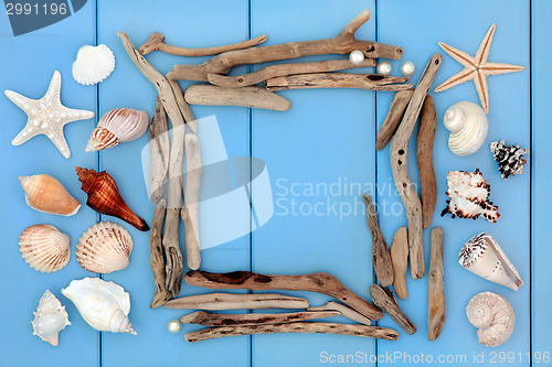 Image of Shell and Driftwood Collage