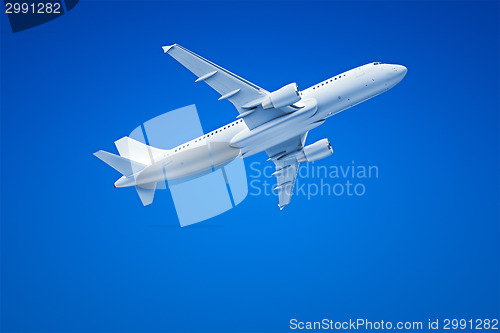 Image of Airplane in the blue sky