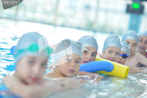 Image of children group  at swimming pool