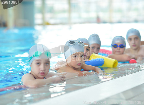 Image of children group  at swimming pool