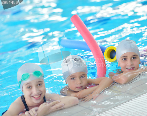 Image of children group  at swimming pool